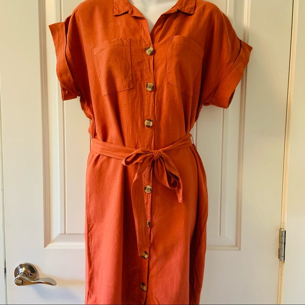altar’d state button down dress with belt